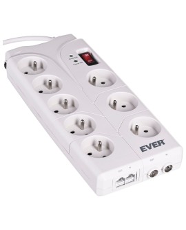 Ever T/LZ05-HOM019/0000 rozdzielacz zasilania PDU Biały 8 Gniazdo(a) sieciowe
