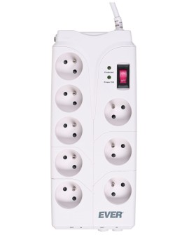 Ever T/LZ05-HOM019/0000 rozdzielacz zasilania PDU Biały 8 Gniazdo(a) sieciowe