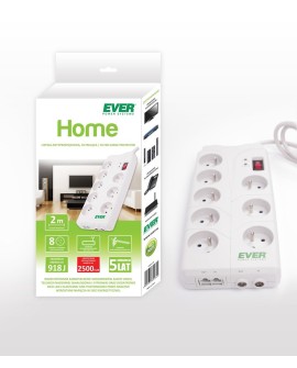 Ever T/LZ05-HOM019/0000 rozdzielacz zasilania PDU Biały 8 Gniazdo(a) sieciowe