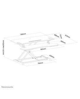 Neomounts NS-WS300BLACK stacja robocza stojąco/siedząca