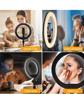 MACLEAN LAMPA PIERŚCIENIOWA 10" LED12W DO SELFIE ZE STATYWEM MCE610