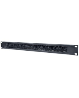 Przepust kablowy szczotkowy 1U rack 19, czarny