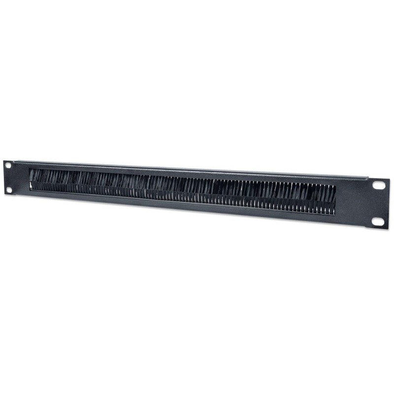 Przepust kablowy szczotkowy 1U rack 19, czarny
