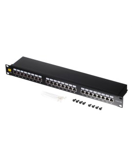 Patch panel 19'' Netrack 24-porty kat. 5e FTP, z półką