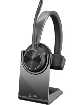 POLY Jednouszny zestaw słuchawkowy USB A Voyager 4310 + przejściówka BT700 USB-A + podstawka ładująca