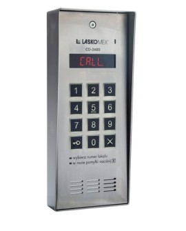 Laskomex CD-2600R audio z czytnikiem kluczy RFID ze stali nierdzewniej, w obudownie natynkowej.