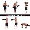 ZESTAW CIĘŻARÓW 6W1 HMS SGN140 (SZTANGA, SZTANGIELKI I KETTLEBELL) 40KG