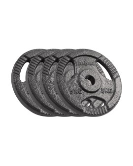 Zestaw obciążeń żeliwnych 4x5kg, otwór 31mm, talerz z uchwytami, REBEL ACTIVE