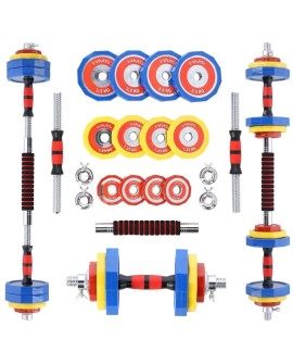 Kolorowe sztangielki z funkcją sztangi w walizce HMS SKC20 2 x 10 kg