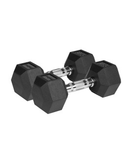 Hantle żeliwne gumowane HEX 2x9 kg REBEL ACTIVE