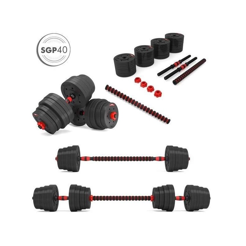 Sztangielki-Sztanga 2w1 SGP40 HMS 40 kg
