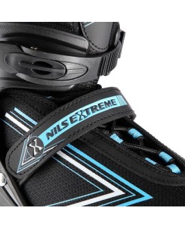 ŁYŻWOROLKI NILS EXTREME NH11912 A 2W1 CZARNO-NIEBIESKIE ROZM. S (31-34) Z WYMIENNĄ PŁOZĄ HOKEJOWĄ