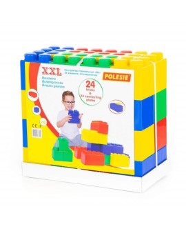 Polesie 68019 Klocki budowniczy XXL 24el + łącznik do klocków