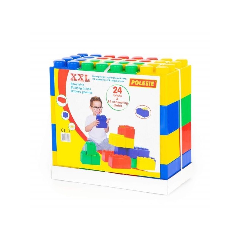 Polesie 68019 Klocki budowniczy XXL 24el + łącznik do klocków