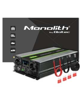 QOLTEC PRZETWORNICA NAPIĘCIA MONOLITH | 3000W | 6000W | 24V NA 230V | CZYSTY SINUS | LCD