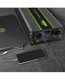QOLTEC PRZETWORNICA NAPIĘCIA MONOLITH | 3000W | 6000W | 24V NA 230V | CZYSTY SINUS | LCD