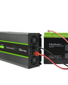 QOLTEC PRZETWORNICA NAPIĘCIA MONOLITH | 3000W | 6000W | 24V NA 230V | CZYSTY SINUS | LCD