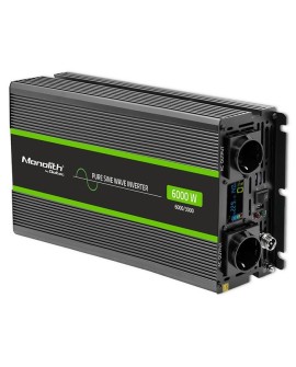QOLTEC PRZETWORNICA NAPIĘCIA MONOLITH | 3000W | 6000W | 24V NA 230V | CZYSTY SINUS | LCD