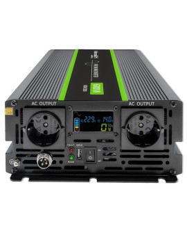 QOLTEC PRZETWORNICA NAPIĘCIA MONOLITH | 3000W | 6000W | 24V NA 230V | CZYSTY SINUS | LCD