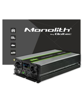 QOLTEC PRZETWORNICA NAPIĘCIA MONOLITH | 3000W | 6000W | 24V NA 230V | CZYSTY SINUS | LCD