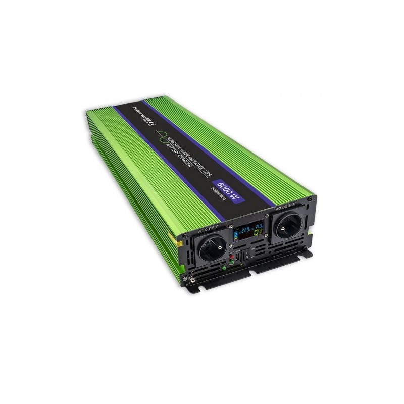 QOLTEC PRZETWORNICA NAPIĘCIA MONOLITH | ŁADOWANIE BATERII | UPS | 3000W | 6000W | 12V NA 230V | CZYSTY SINUS | LCD