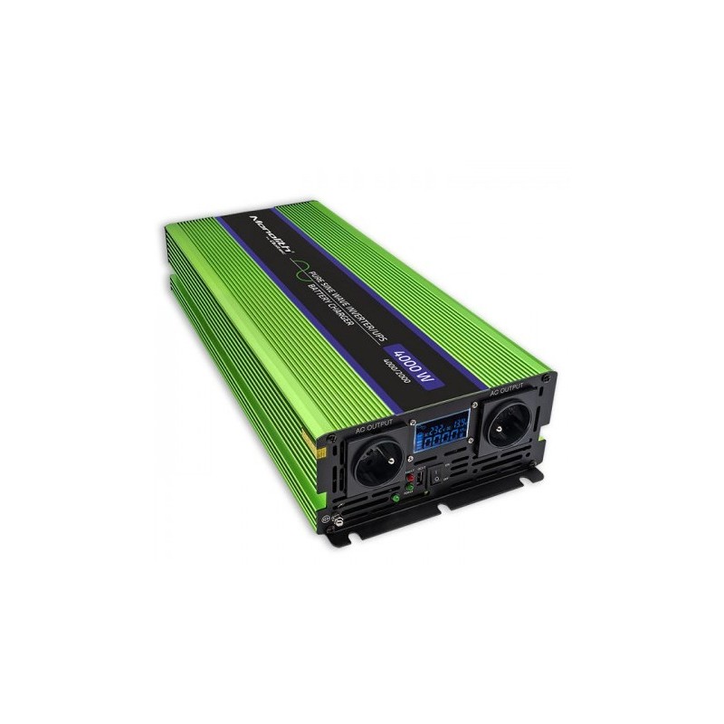 QOLTEC PRZETWORNICA NAPIĘCIA MONOLITH | ŁADOWANIE BATERII | UPS | 2000W | 4000W | 12V NA 230V | CZYSTY SINUS | LCD