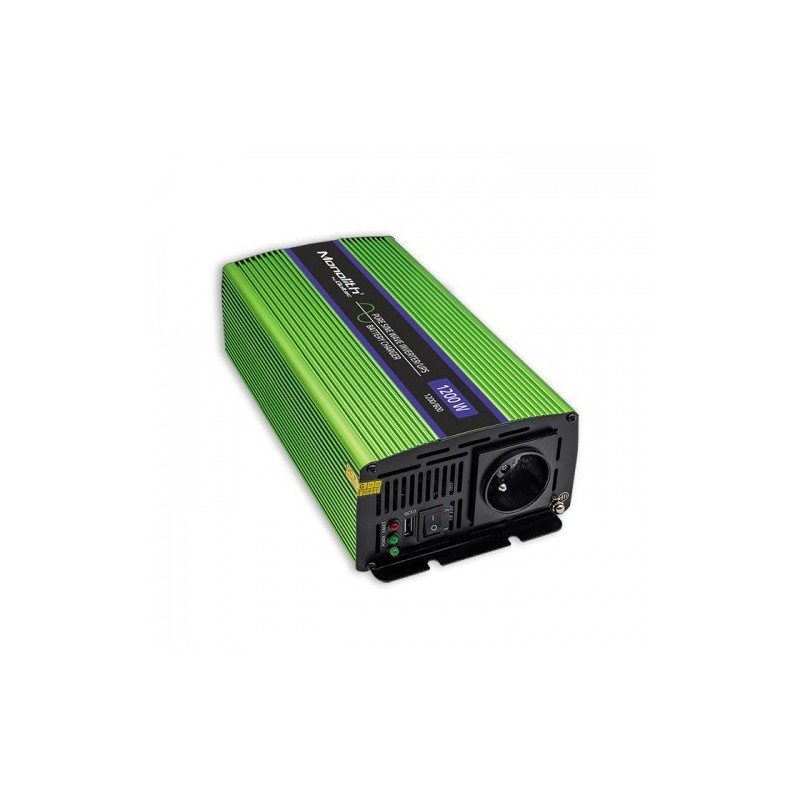QOLTEC PRZETWORNICA NAPIĘCIA MONOLITH | ŁADOWANIE BATERII | UPS | 600W | 1200W | 12V NA 230V | CZYSTY SINUS