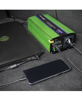 QOLTEC PRZETWORNICA NAPIĘCIA MONOLITH | ŁADOWANIE BATERII | UPS | 600W | 1200W | 12V NA 230V | CZYSTY SINUS