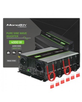 QOLTEC PRZETWORNICA NAPIĘCIA MONOLITH | 2000W | 4000W | 12V NA 230V | CZYSTY SINUS