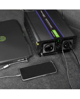 Qoltec Przetwornica napięcia Monolith 3000 MS Wave | 12V na 230V | 1500/3000W | USB