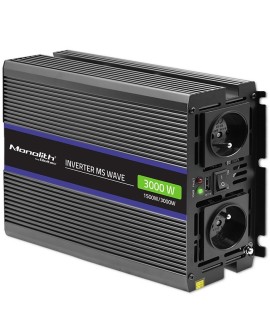 Qoltec Przetwornica napięcia Monolith 3000 MS Wave | 12V na 230V | 1500/3000W | USB