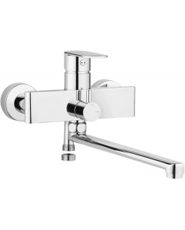 Bateria umywalkowo-wannowa ścienna z wydłużoną wylewką - podłączenie na wąż BGA_056M 5908212062876