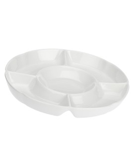 Okrągła taca do przekąsek Convivio - Biały, 35.5 cm