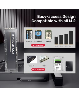 Unitek Mostek USB-C na dyski SATA i M.2 MVMe