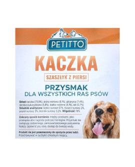 PETITTO Szaszłyk z piersi kaczki 500G