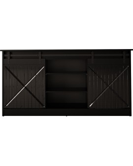 Komoda 160x80x35 GRANERO czarny/czarny poł