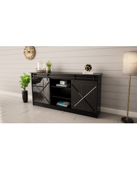 Komoda 160x80x35 GRANERO czarny/czarny poł