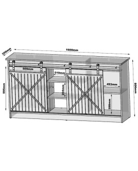 Komoda 160x80x35 GRANERO czarny/czarny poł
