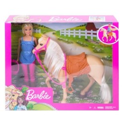 Barbie Lalka z koniem FXH13...