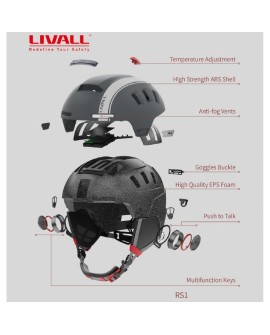 Kask narciarski Bluetooth 54-58cm Intercom/SOS biał