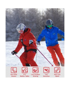 Kask narciarski Bluetooth 54-58cm Intercom/SOS biał