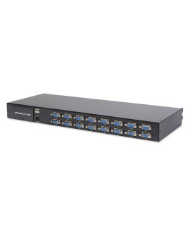 Digitus Konsola modułowa z monitorem TFT o przekątnej 19” (48,3 cm), 16-portowym przełącznikiem KVM & touchpadem, klawiatura