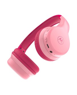 Motorola JR300 - słuchawki bezprzewodowe z bezpiecznym limitem głośności dla dzieci, różowe