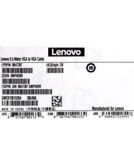 Lenovo VGA to VGA Cable 0.5 m Black