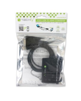 Techly IDATA HDMI-VGA3 adapter kablowy Czarny