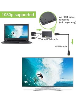 Techly IDATA HDMI-VGA3 adapter kablowy Czarny