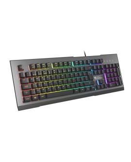 GENESIS Rhod 500 RGB klawiatura Gaming USB QWERTY Portugalski Czarny, Srebrny