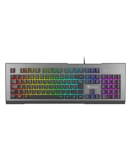 GENESIS Rhod 500 RGB klawiatura Gaming USB QWERTY Portugalski Czarny, Srebrny