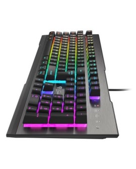 GENESIS Rhod 500 RGB klawiatura Gaming USB QWERTY Portugalski Czarny, Srebrny