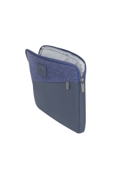 RIVACASE ETUI NA LAPTOP 13,3" EGMONT, NIEBIESKIE, SKÓRA EKOLOGICZNA I TWEED, KIESZEŃ NA AKCESORIA